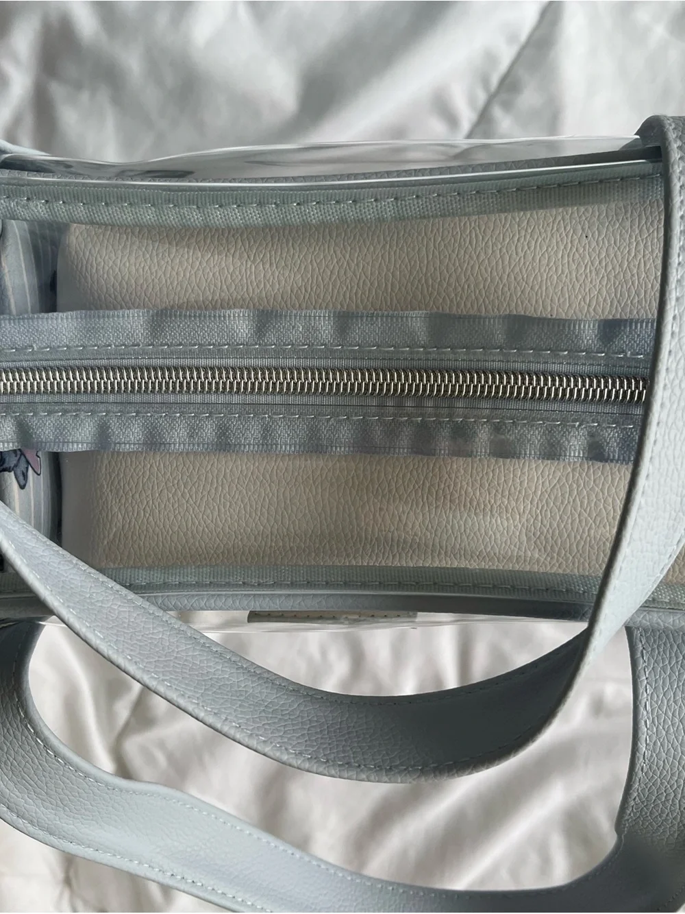 Disney Stitch Clear Tote Bag in Light Blue & Cream with Character Print